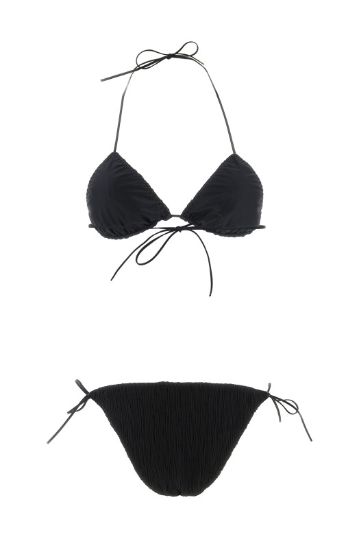 'Triangle Plisse' bikini Black