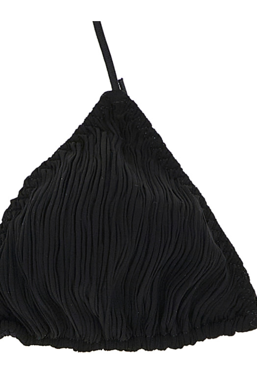 'Triangle Plisse' bikini Black