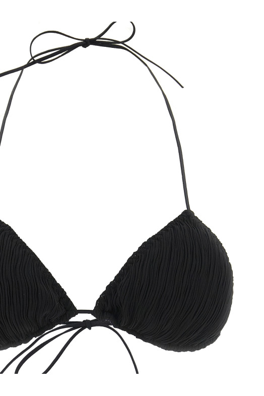 'Triangle Plisse' bikini Black