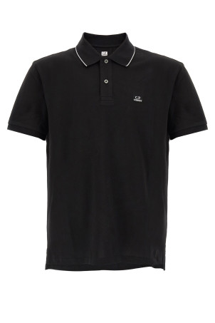 Logo patch polo shirt Black