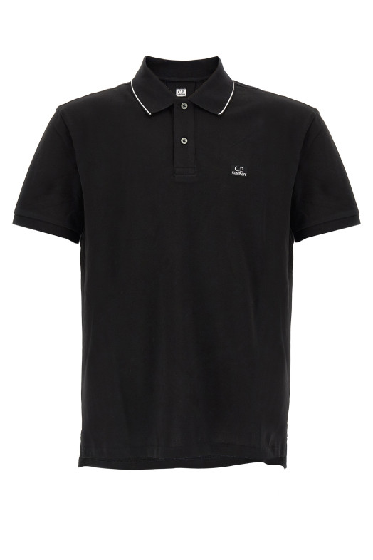Logo patch polo shirt Black