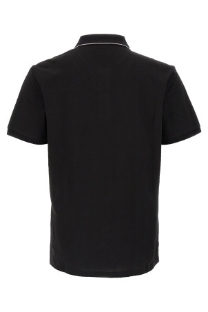 Logo patch polo shirt Black