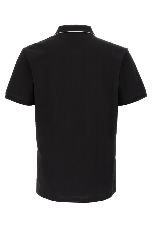 Logo patch polo shirt Black