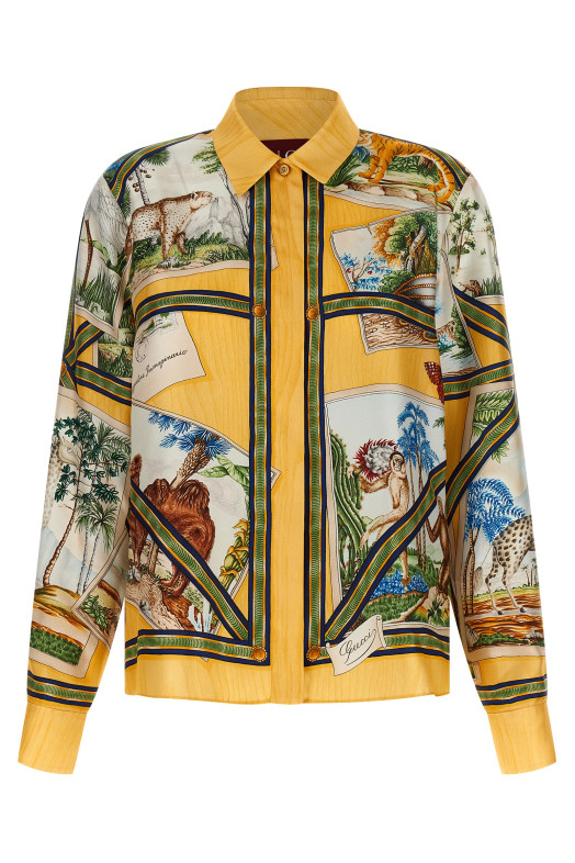 Шовкова сорочка, різнокольорова GUCCI 856090ZAUK67313