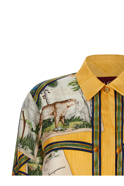 Шовкова сорочка, різнокольорова GUCCI 856090ZAUK67313