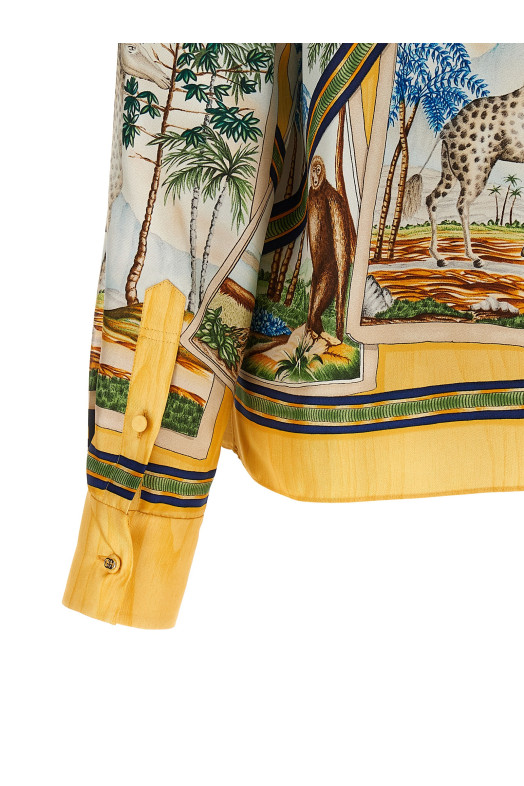 Шовкова сорочка, різнокольорова GUCCI 856090ZAUK67313