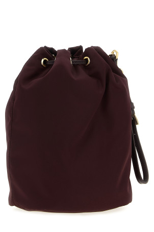 Сумка-ведро из ре-нейлона, бордового цвета PRADA 1NS369R067F0GCM