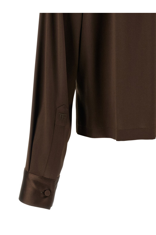 Silk polo shirt Brown