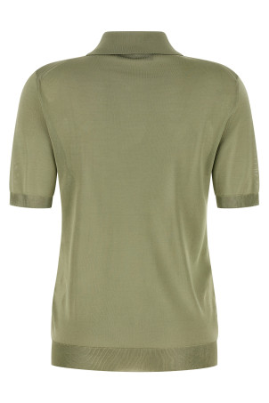 Блискуча віскозна сорочка-поло  Зелена FENDI FZXE82AW4VF1UKL