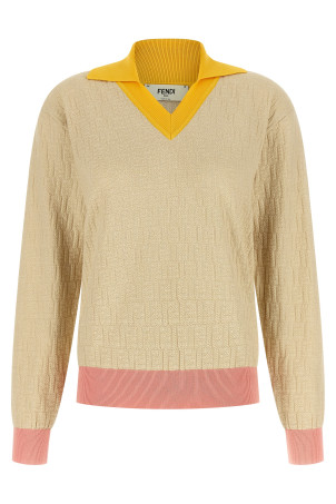 FF jacquard sweater Beige