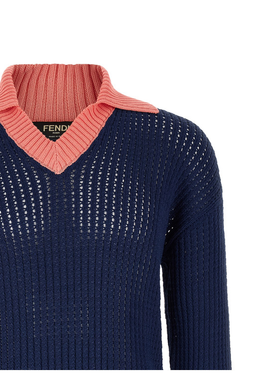 Cablé braided sweater Blue