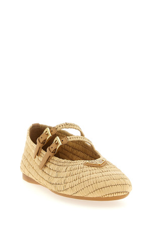 Crochet ballet flats Beige