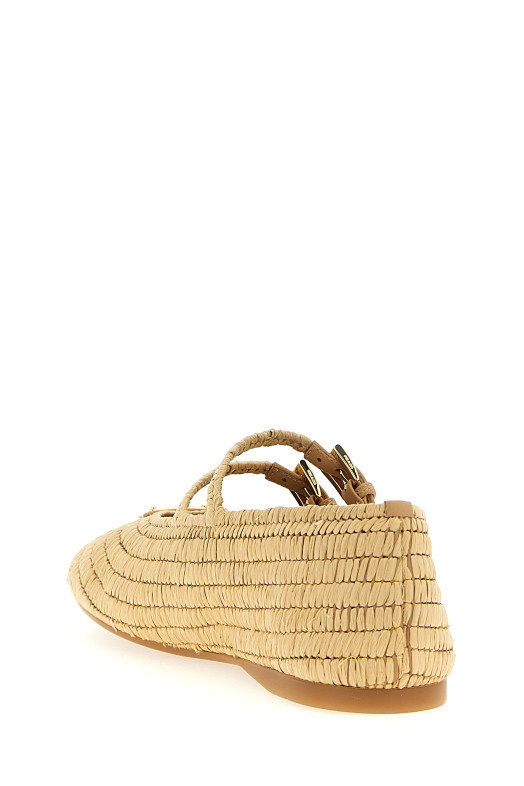 Crochet ballet flats Beige