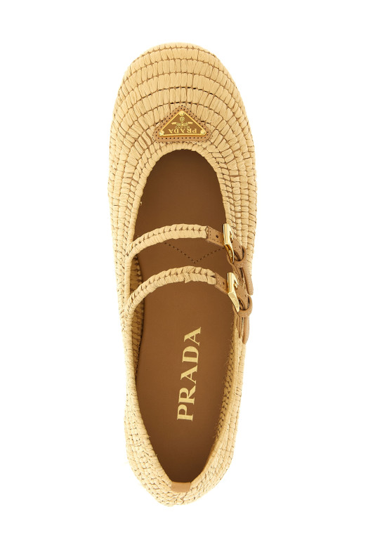 Crochet ballet flats Beige