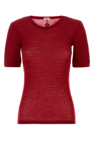 Red wool t-shirt VERSACE (10245061A17548)