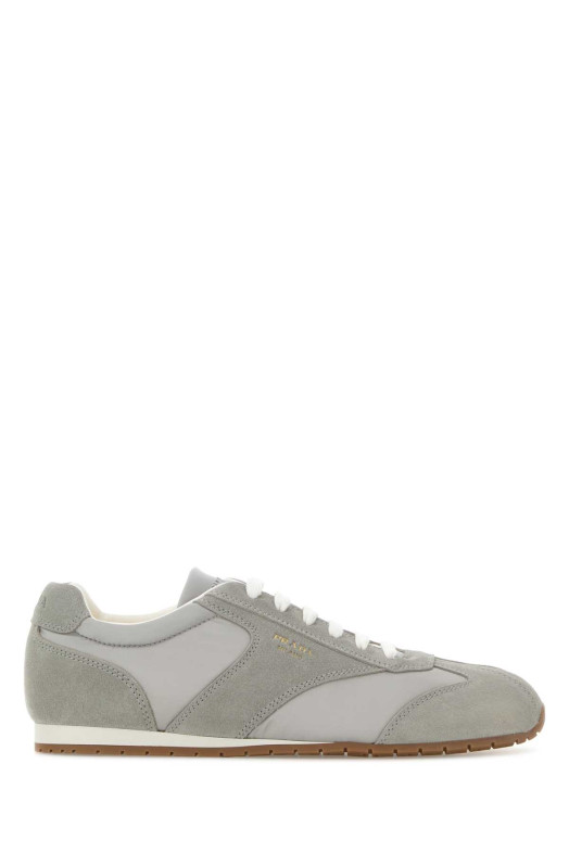 Grey suede and fabric sneakers PRADA (2EE465FG000D7R)