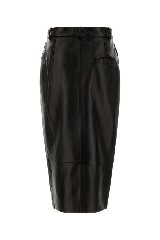 Black leather Anden skirt Multicolor KHAITE (41851012L1012)