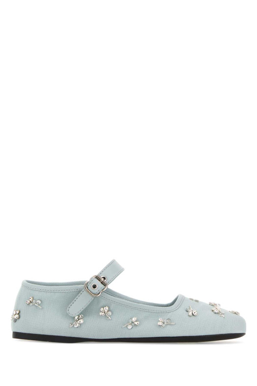Pastel light blue drill ballerinas MIU MIU (5F617EF0053ZMU)