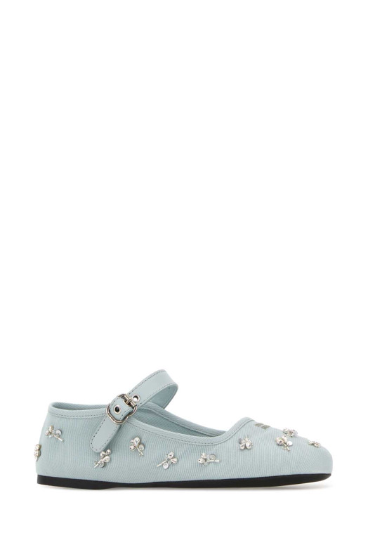 Pastel light blue drill ballerinas MIU MIU (5F617EF0053ZMU)