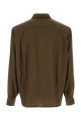 Olive green silk shirt SAINT LAURENT (854249Y1L27)