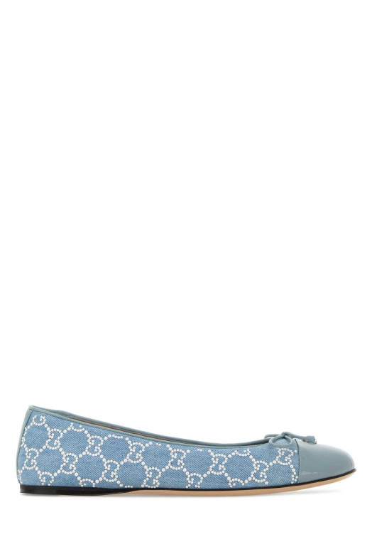 Embellished denim ballerinas GUCCI (855166FAFH3)