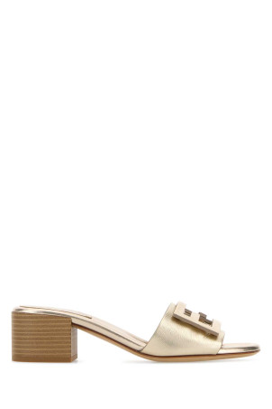 Gold leather Baguette mules FENDI (8R8862AY1R)