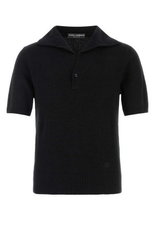 Black cotton blend polo shirt Black DOLCE & GABBANA (GXZBHZJGMGX)
