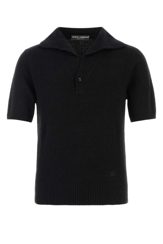 Black cotton blend polo shirt Black DOLCE & GABBANA (GXZBHZJGMGX)