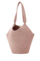 Pink suede mini Lotus shoulder bag KHAITE (H2056726L726)