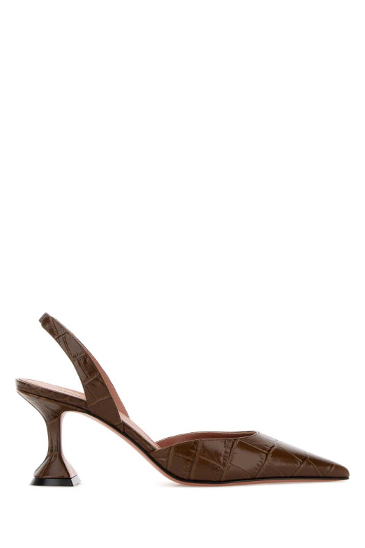 Brown leather Holli Sling pumps Brown AMINA MUADDI (HOLLISLING70)