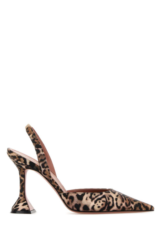 Printed satin Holli Sling pumps print AMINA MUADDI (HOLLISLING95)