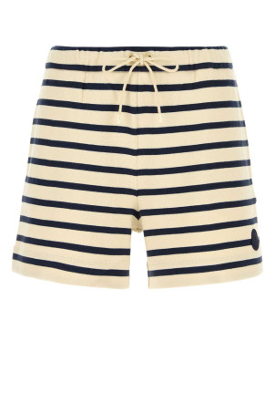 Embroidered cotton shorts White/Black MONCLER (L10938H0001089BEB)