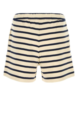 Embroidered cotton shorts White/Black MONCLER (L10938H0001089BEB)