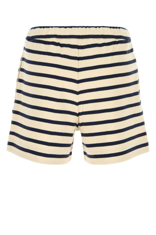 Embroidered cotton shorts White/Black MONCLER (L10938H0001089BEB)