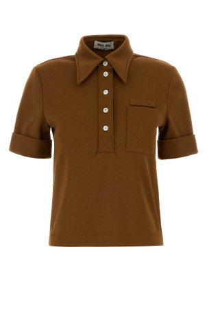 Brown jersey polo shirt MIU MIU (MT2204SOOO14OA)