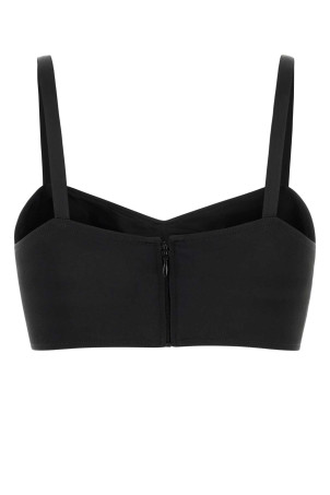Black satin crop-top Black PRADA (P910NSOOO15ZC)