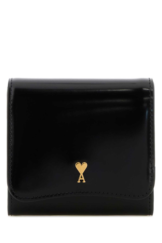 Black leather Paris Paris wallet AMI (USL708AL0139)