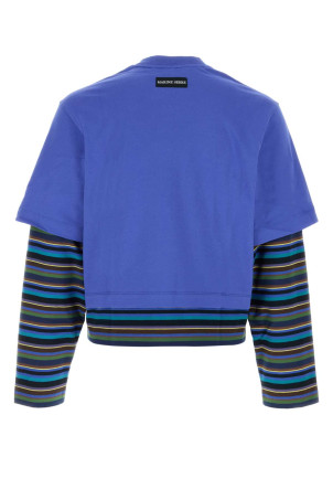 Blue cotton t-shirt MARINE SERRE (UTT012ADJER0010)