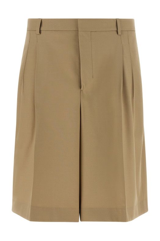 Fresh wool bermuda shorts Beige