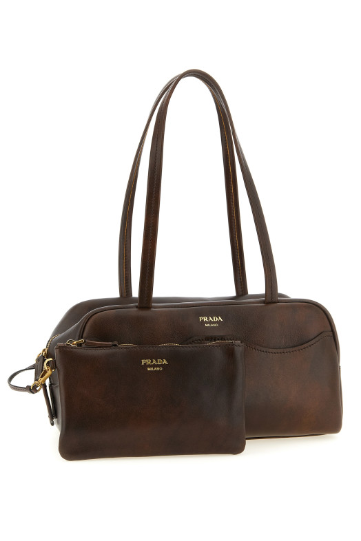 'Prada Carry' large top case Brown