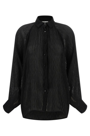 Сорочка в складку, чорна PLISSESHIRTBLACKPLISSE08