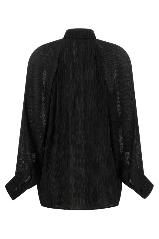Сорочка в складку, чорна PLISSESHIRTBLACKPLISSE08