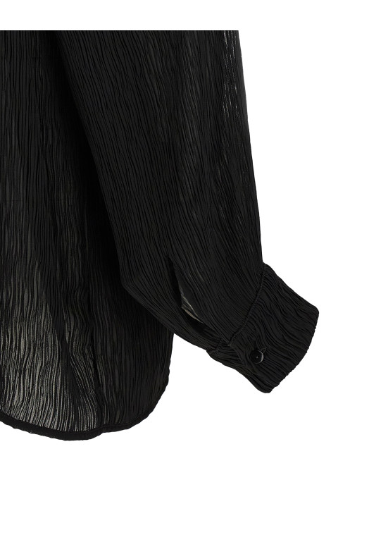 Сорочка в складку, чорна PLISSESHIRTBLACKPLISSE08