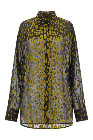 Georgette devoré shirt Brown