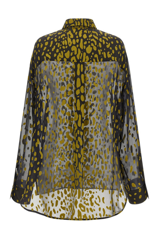 Georgette devoré shirt Brown