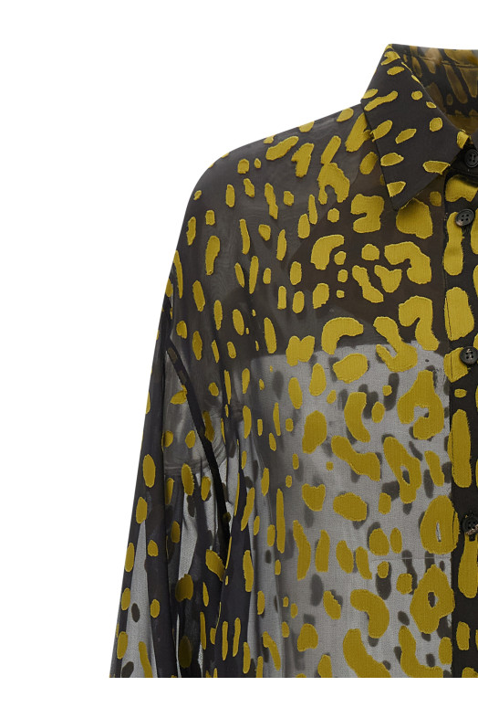 Georgette devoré shirt Brown