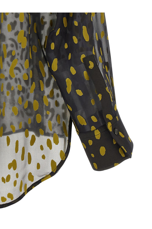 Georgette devoré shirt Brown