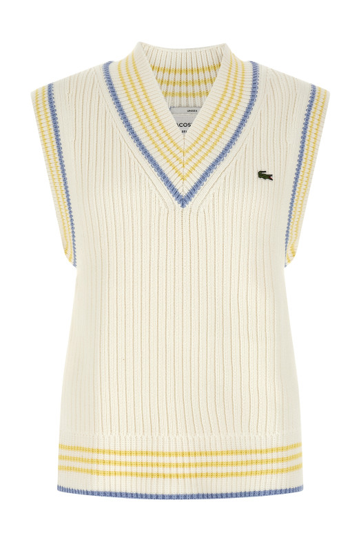 Thick knit vest White