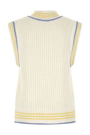 Thick knit vest White