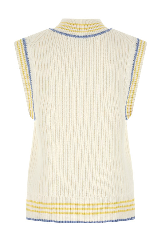 Thick knit vest White